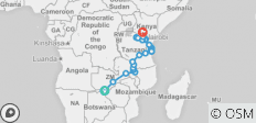  21-day Victoria Falls to Serengeti (Camping) - 27 destinations 