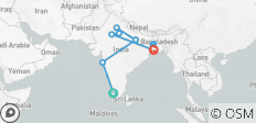  Farbenpracht Indiens und der Ganges inkl. Südindien und Varanasi - 13 Destinationen 