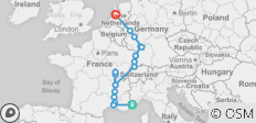  Entdecken Sie die Flüsse Rhein und Rhone - Start Nizza, Ende Amsterdam - 18 Destinationen 