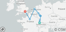  Romantische Rijn met 2 nachten in Parijs &amp; 2 nachten in Londen (heenreis naar het noorden) - 11 bestemmingen 