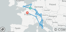 European Whirl (End Paris, 12 Days) - 19 destinations 