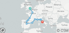  Mittelmeer Rundreise (Kleingruppen, Start London, 16 Tage) - 15 Destinationen 