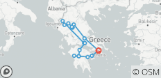  Selbstfahrerreise Delphi, Meteora, Zagorochoria Bergdörfer &amp; Peloponnes - 8 Tage - 17 Destinationen 