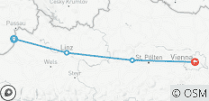  Von Scharding/Passau nach Wien auf dem Donauradweg - 4 Destinationen 