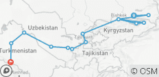 Ruta de 20 días por los 5 -stán de Asia central - 14 destinos 