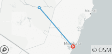  Overnight safari to Tsavo East from Diani beach - 3 destinations 
