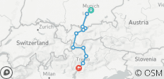  Alpenüberquerung München - Gardasee mit dem Rad (11 Tage) - 11 Destinationen 