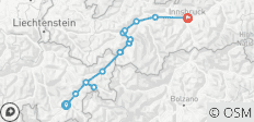  Saint-Moritz - Innsbruck - 8 jours de vélo le long de la partie supérieure de l\'Inn - 17 destinations 