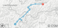  Saint-Moritz - Innsbruck - 7 jours sur la piste cyclable de la haute vallée de l\'Inn - 16 destinations 