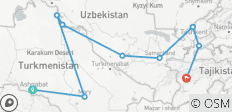  Die 3 Stans: Turkmenistan, Usbekistan, Tadschikistan - 9 Destinationen 