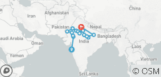  Northern India Tour with Varanasi - 18 destinations 