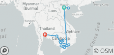  Faszinierendes Vietnam, Kambodscha und der Mekong mit Hanoi, Ha Long Bay &amp; Bangkok (Nordkurs) 2023 - 15 Destinationen 