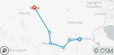  Toscana: ciudades en las colinas de Val d\'Orcia y Siena - circuito autoguiado a pie - 6 destinos 