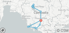  Cycle Cambodia: Angkor to the Beaches - 11 destinations 