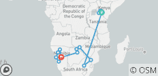  Premium Kenia &amp; Südliches Afrika In-Depth - 17 Destinationen 