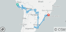  Reispas van Lima naar Rio de Janeiro (via Uruguay&amp;Pantanal) - 30 bestemmingen 