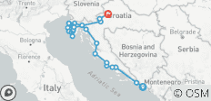  Van Dubrovnik naar Zagreb: 17-daagse rondreis door Dalmatië en Istrië. De mooiste bestemmingen aan de Adriatische kust! Zadar, Šibenik, Split, Trogir en nog veel meer! UNESCO-werelderfgoed, oude ommuurde steden en middeleeuwse stadjes op heuveltoppe… - 24 bestemmingen 