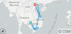  Große Rundreise durch Vietnam &amp; Kambodscha (Start Siem Reap, Ende Hanoi) - 20 Destinationen 