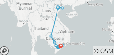  Schatten &amp; Tempels van Vietnam &amp; Cambodja (Start Hanoi, Eind Ho Chi Minh Stad) - 13 bestemmingen 