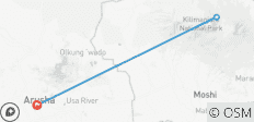  8 días - escalada al Kili en grupo pequeño - ruta Lemosho - 3 destinos 