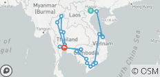  Ultimate Vietnam &amp; Cambodia &amp; Thailand ends Bangkok - 22 destinations 