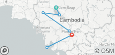  Viaje privado de ida y vuelta a nado - Camboya (incl. vuelo) - 7 destinos 