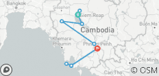  Privatrundreise &amp; Baden – Kambodscha (inkl Flug) - Tempel, Landschaften &amp; Baden - 12 Destinationen 