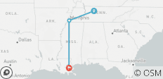  Tennessee Music Trail to New Orleans - 3 destinations 