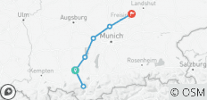  De Ammer-Amper Fietsroute van Oberammergau naar Moosburg met bagagetransfer - 7 bestemmingen 