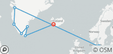  Ijsland &amp; Groenland Explorer (start Kopenhagen, Einde Reykjavik) - 7 bestemmingen 