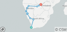  Table Mountain to Victoria Falls - 20 days - 14 destinations 