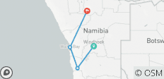  7 Days Namib Desert &amp; Etosha Tour - Group Tour Lodge - 4 destinations 