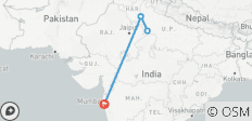  Geführte Rundreise Delhi mit Taj Mahal per Flug von Mumbai (3 Tage) - 5 Destinationen 