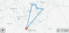  5 Dagen Mount Kenya Circumnavigatie Trek met Sirimon Chogoria Routes - 6 bestemmingen 