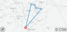  5 Days Mount Kenya Circumnavigation Trek Using Sirimon Chogoria Routes - 6 destinations 