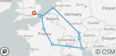  European Horizon (Start Amsterdam, End London, 11 Days) - 12 destinations 
