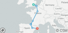  London to Barcelona Quest (Winter, Start Paris, 8 Days) - 9 destinations 