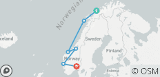  Noorse kust hoogtepunten Reverse - 6 bestemmingen 