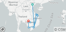  Expérience de deux cultures - Vietnam et Cambodge avec séjour balnéaire à Phan Thiet / Mui Ne ou à Phu Quoc 21 jours (vol inclus) (48 destinations) - 16 destinations 