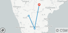  Voyage privé de 4 jours à Hampi, site de l\'UNESCO, au départ d\'Hyderabad, avec vols - 5 destinations 