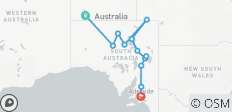  Midden naar Zuid Verkenning (2023) (from Uluru to Adelaide) - 12 bestemmingen 