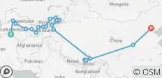  Ashgabat - Peking 67 Tage - 20 Destinationen 