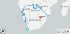  24 DAY - SOUTHERN AFRICA OVERLAND TOUR / CAMPING (Namibia, Botswana, Zimbabwe &amp; South Africa) - 20 destinations 