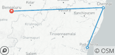  Privé luxe rondrit met gids naar Pondhicherry (Vanaf Bangalore met vluchten): Franse kolonie, culturele rondrit en kust - 5 bestemmingen 