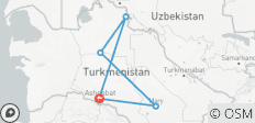  Maßgeschneiderte private 6-tägige Turkmenistan-Reise, tägliche Abreise - 5 Destinationen 