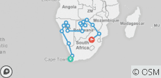  Afrique du Sud par voie terrestre : Le Cap, les chutes et Kruger - 17 destinations 