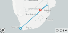  Unabhängiger Südafrika-Aufenthalt - 3 Destinationen 