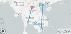  Schatten van Indochina 15 dagen - Vietnam, Thailand, Cambodja, Laos - 12 bestemmingen 