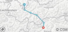  Alpine crossing E5: Oberstdorf - Merano - 6 destinations 