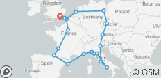  Europese zoektocht (zomer, start Londen, klassiek, 25 dagen) - 21 bestemmingen 